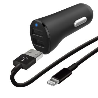 Pack chargeur voiture prise allume-cigare WeFix Double USB-A 4,8A avec câble  Lightning 1m chargeur iPhone - Accessoire téléphonie pour voiture
