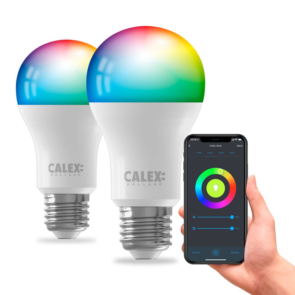Lot de 2 Ampoules Standard connecteés E27 Calex Smart RGB CCT 9,4 W Blanc - Ampoule  connectée - Achat & prix