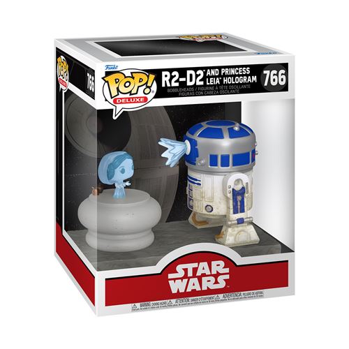 Figurine Funko Pop Deluxe Star Wars R2 D2 and Princess Leia Hologram - vue 2
