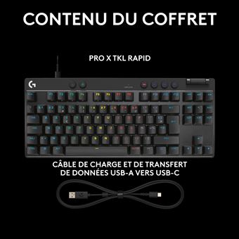 Clavier gaming filaire Azerty Logitech PRO X TKL Rapid sans pavé