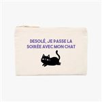 Pochette de Soirée Kapsul Desolée je passe la soirée avec mon chat