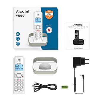 Téléphone fixe sans fil Alcatel Classic F860 Blanc Gris