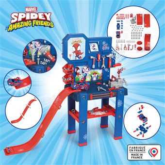 Atelier de bricolage Smoby Etabli Spidey et ses amis extraordinaires avec piste de lancement à construire