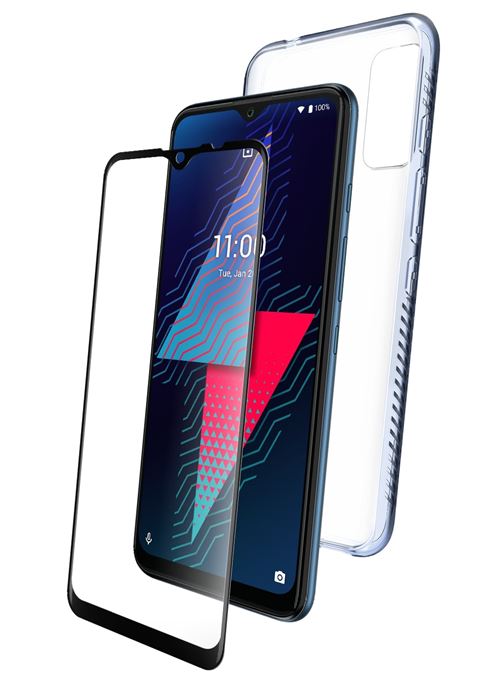 Pack Coque de protection en TPU Transparent + Protection d'écran en verre trempé Transparent pour Wi