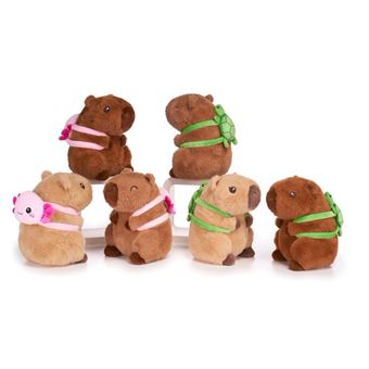 Sac à Dos Peluche Capybara Pour Enfants - 32x25x15 Cm - Doudou Et Sac Scolaire - Brun, Léger Et Réglable