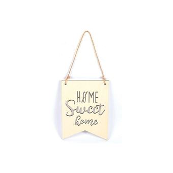 Suspension fanion en bois 20 x 15 cm - Home Sweet Home - Graine Créative