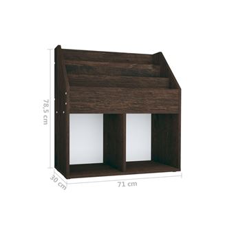 Porte-Revues Enfant VidaXL - Bibliothèque Rangement Livres Chêne Fumé