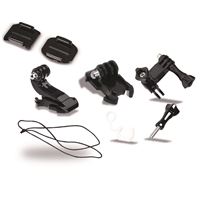 Fixations adhésives plates et incurvées + Bras articulé Movin'CAM Noir pour tous modèles GO PRO