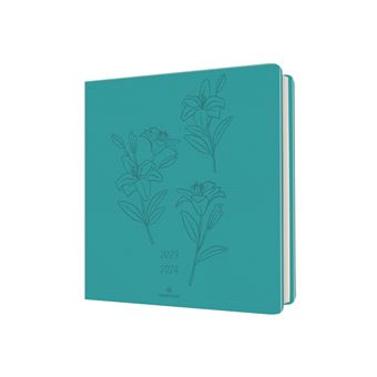 Agenda scolaire semainier Oberthur 2023 2024 PEFC S/S 16 x 16 cm Summerside Vert Turquoise