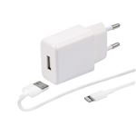 Chargeur secteur 2.4A blanc+ cable 1M Lightning