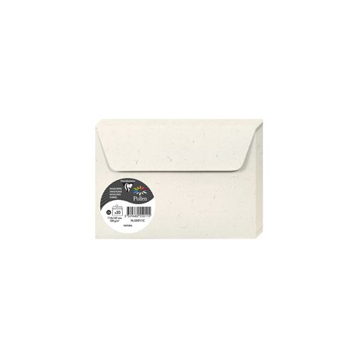 Paquet de 20 Enveloppes Pollen by Clairefontaine Natura Papier recyclé 114 x 162 mm Beige