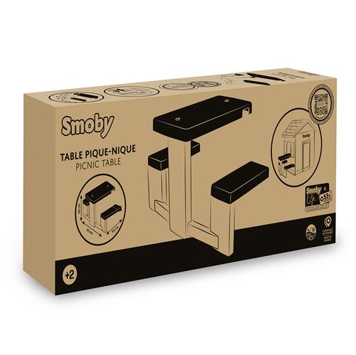 Smoby Life Table de Pique Nique adaptable aux maisons Smoby 2 bancs - vue 9
