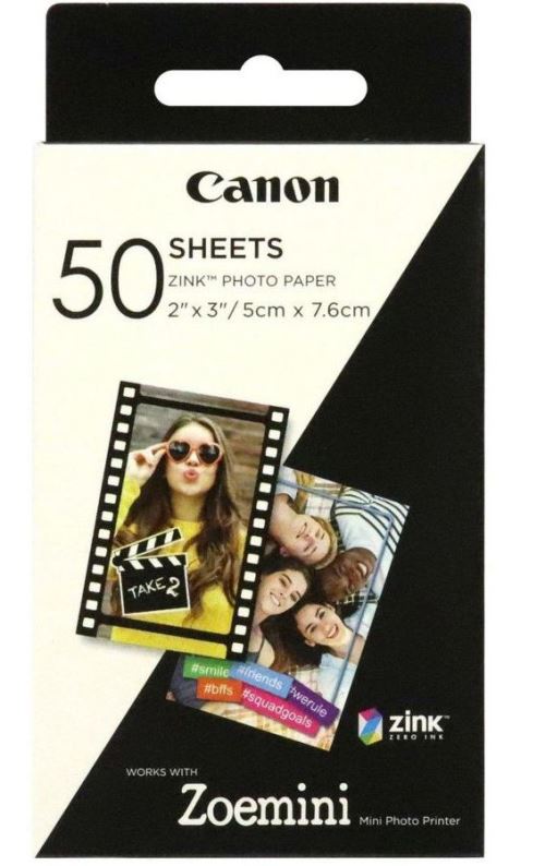 Papier photo Canon ZINK™ 5 x 7,6 cm pour Zoemini 50 feuilles