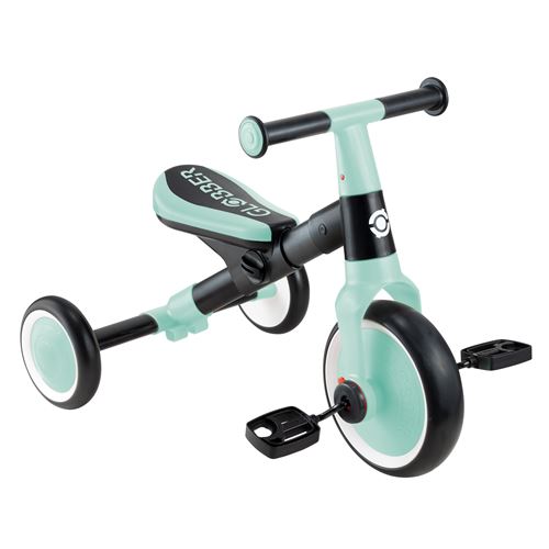 Tricycle Globber Learning trike 2 en 1 Menthe et Noir