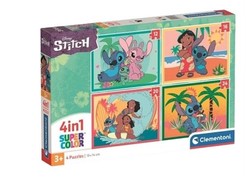 Clementoni Puzzle Enfant 4In1 72 Pièces Disney Stitch Walt Disney Fabriqué en Italie 21745 - vue 3