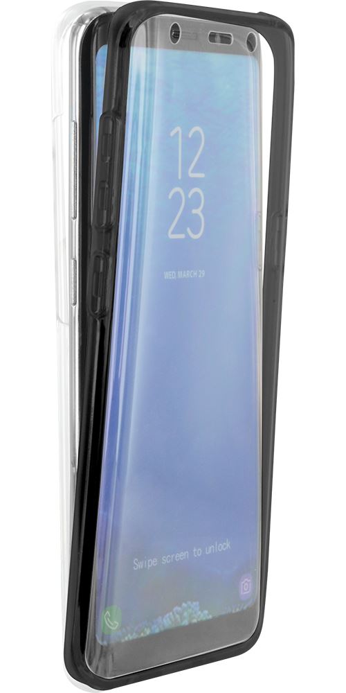 Coque intégrale 360° Colorblock transparente et noire pour Samsung Galaxy S8