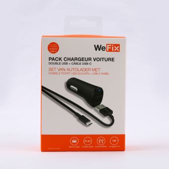 https://static.fnac-static.com/multimedia/Images/FR/MDM/6b/65/b3/11756907/1541-2/tsp20231010131622/Pack-chargeur-voiture-prise-allume-cigare-WeFix-Double-USB-A-4-8A-avec-cable-LUSB-C-1-m.jpg