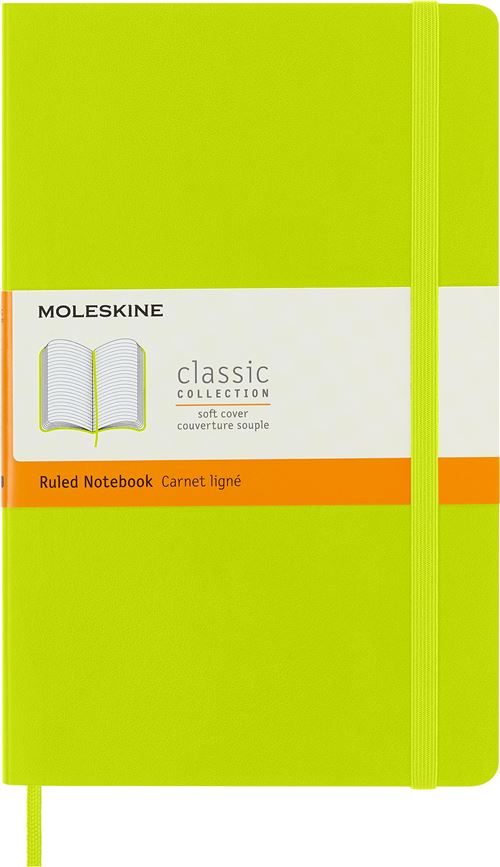 Moleskine Vert Citron Carnet Ligné Classique Grand Format Couverture Souple