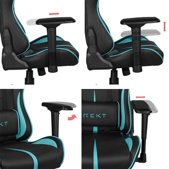 Fauteuil Gaming REKT Team8 Noir et Bleu
