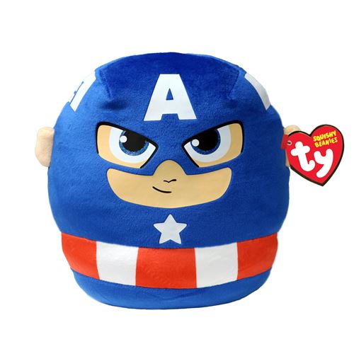 Peluche TY Marvel Squish a boos Medium Captain America - Peluche