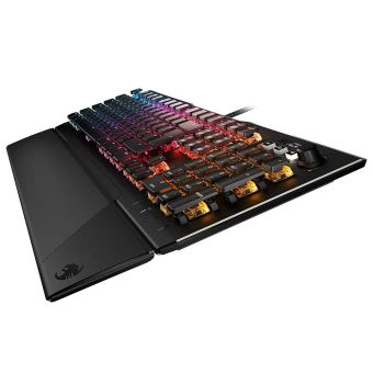 ROCCAT VULCAN 121 AIMO - Clavier - avec roue médias - rétroéclairé - USB - AZERTY - Français - commutateur : commutateurs linéaires Roccat Titan - noir