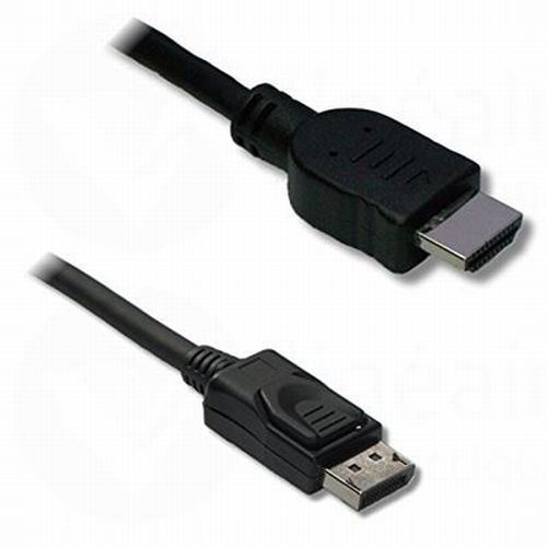 Câble vidéo Lineaire Display Port Mâle vers HDMI Mâle Noir 1.80 m