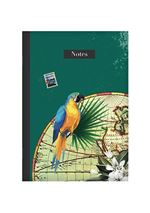 Carnet de notes A6 Kiub Voyage Perroquet et Fleurs Vert
