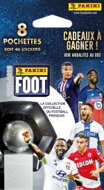 Jeu de cartes Panini Foot 2019/2020 Blister 8 pochettes Modèle aléatoire