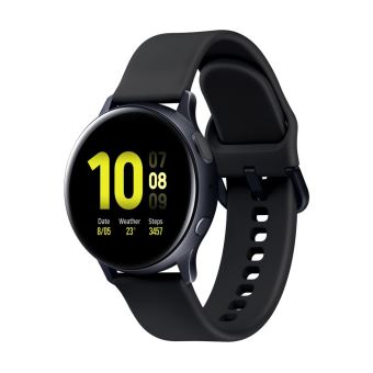 Montre connectée Samsung Galaxy Watch Active2 40 mm Boîtier Aluminium Bracelet en silicone Noir Carbone