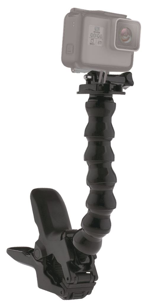 Bras flexible avec pince de fixation Movin'CAM Noir pour GoPro Hero7 White, Hero7 Silver et Hero7 Black