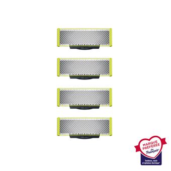 Pack de 4 lames remplaçables Philips OneBlade QP240/50 Vert et Argent