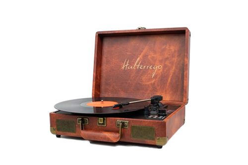 Halterrego Platine Vinyle Manhattan All-in-One 2 HP Intégrés - Lecteur CD BT Radio FM Noir