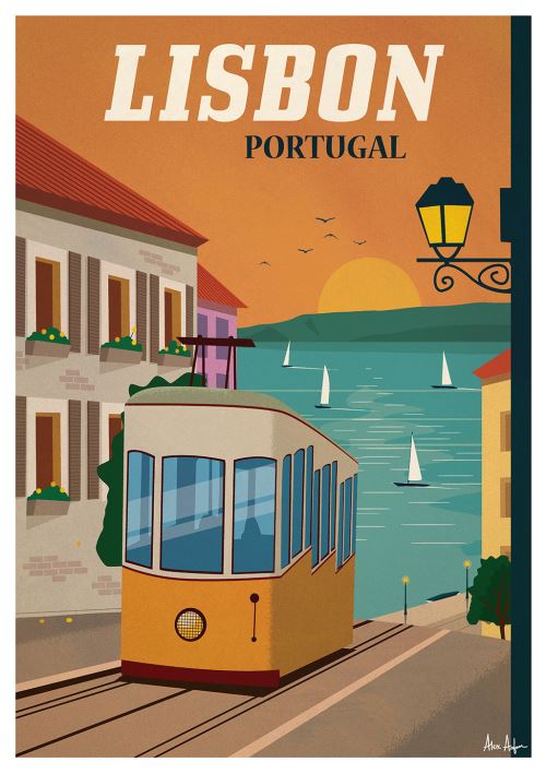 Affiche Sergeant Paper Lisbonne 30x42 cm Edition limitée signée
