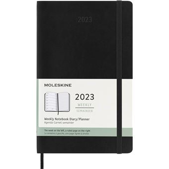 Agenda scolaire Moleskine 2022 2023 Semainier grand format Souple Noir