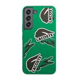 Coque en silicone pour Samsung Galaxy S22 Logo Lacoste Vert