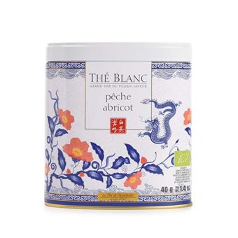 Thé blanc bio Terre d'Oc saveur pêche abricot Boite 40 g