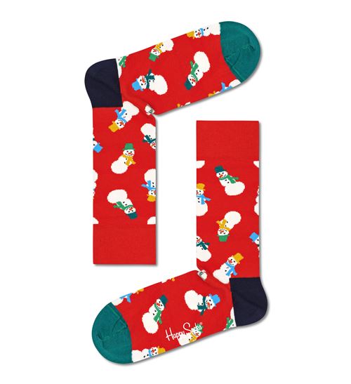 Set de 2 Paires de Chaussettes hautes et mi-bas Happy Socks Snowman Taille 36-40
