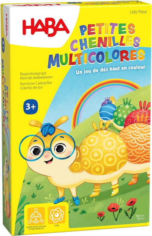 Jeu classique Haba Petites chenilles multicolores