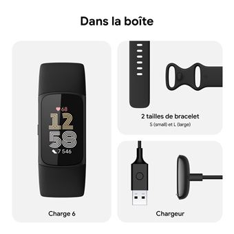 Charge 4 Blk + chargeur + bracelet bleu - Fitbit Charge 4