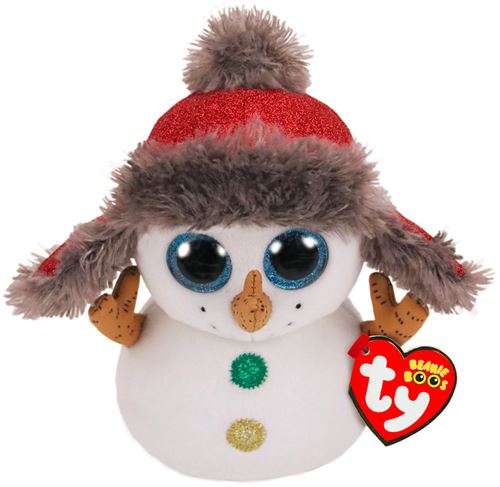 Peluche TY Beanie Boo's Medium Buttons le Bonhomme de Neige