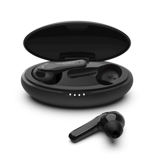 Belkin SoundForm Move Plus - Werkelijk draadloze koptelefoon met micro - inwendig - Bluetooth - zwart