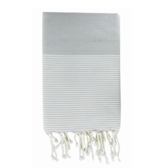 Fouta Febronie Nid d'abeille Ibiza Gris perle