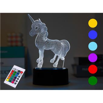 Lampe 3d Itotal avec télécommande Licorne