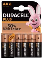 Pack de 6 piles Duracell AA Plus LR6