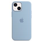 Coque en silicone avec MagSafe pour iPhone 13 mini Bleu brume