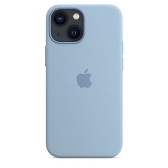 Coque en silicone avec MagSafe pour iPhone 13 mini Bleu brume