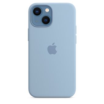 Coque en silicone avec MagSafe pour iPhone 13 mini Bleu brume