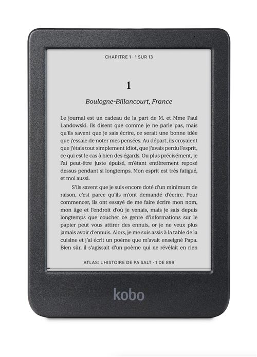 Kobo Clara BW - Lecteur eBook - 16 Go - 6 E Ink Carta 1300 (1448 x 1072) - écran tactile - Bluetooth, Wi-Fi 5