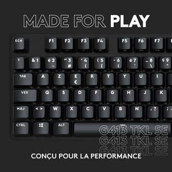 Logitech G413 TKL SE Clavier Gaming Mecanique - BE - Retroeclaire avec Switches Mecaniques Tactiles, Anti-Ghosting