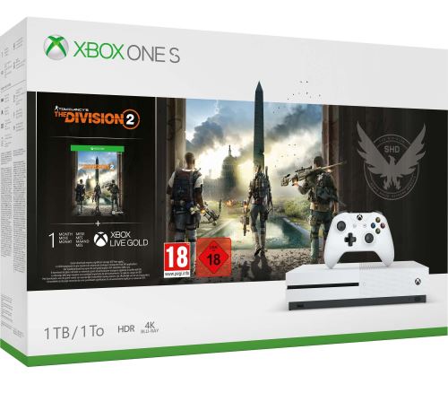 Microsoft Xbox One S - Tom Clancy's The Division 2 Bundle - console de jeux - 4K - HDR - 1 To HDD - blanc